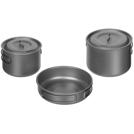 Fox Outdoors Titanium Mess Tin Kit 5-Part Pot Pan