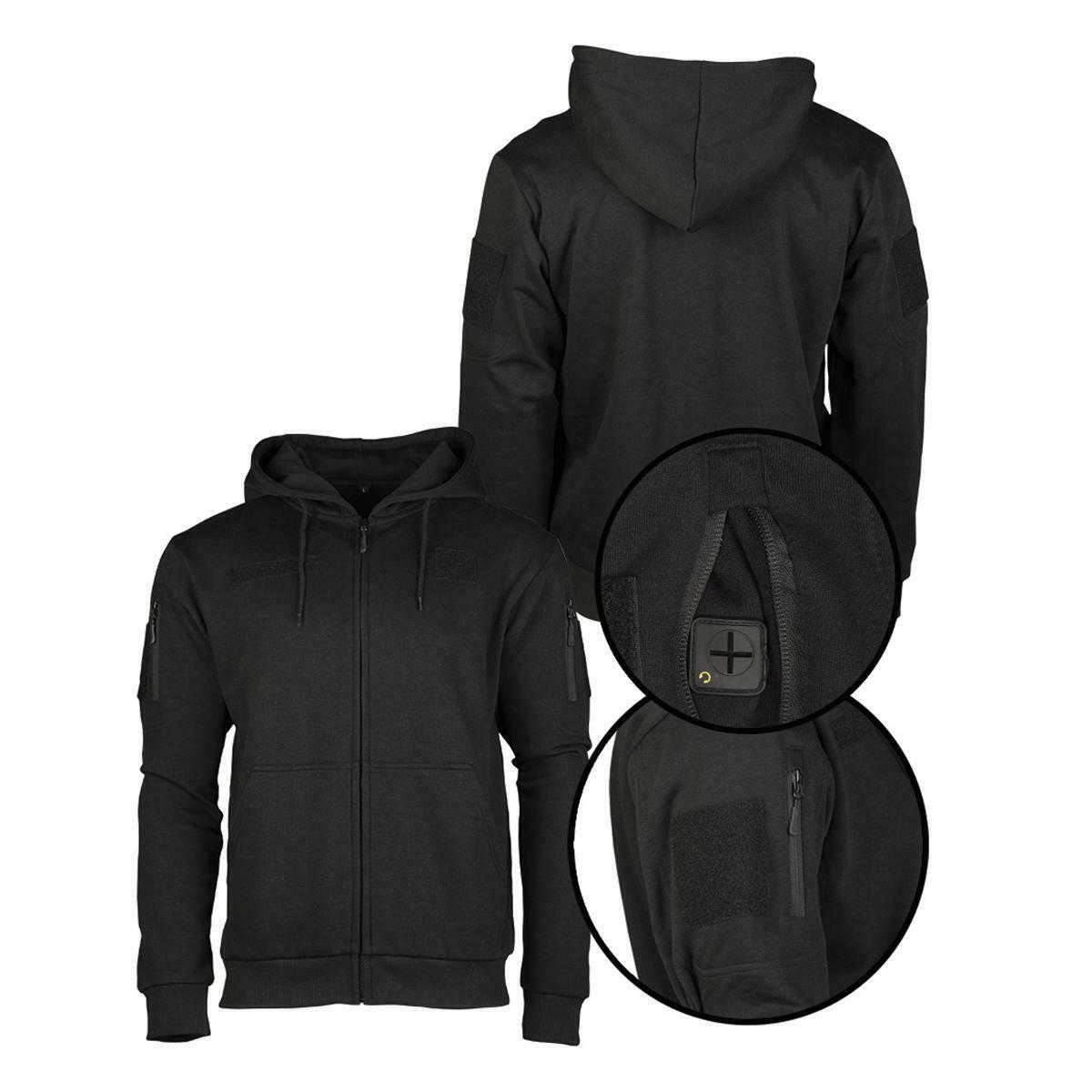 Mil-Tec Mens Hoodie With Zipper Black
