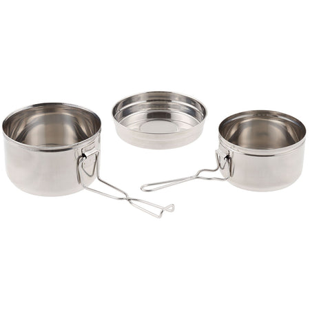 MFH CZ Mess Tin Kit Cooking Pot Stainless Steel 3 Part 