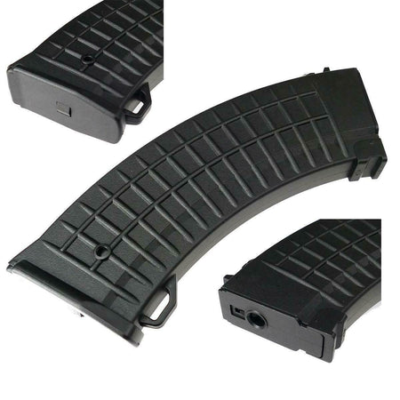 Cyma Airsoft Magazine For AK Series Waffle Black Poly 140rd 