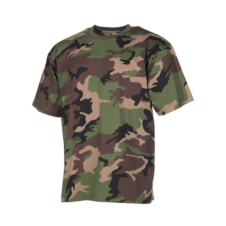 MFH US Mens T-Shirt Short-Sleeved SK Woodland Camo