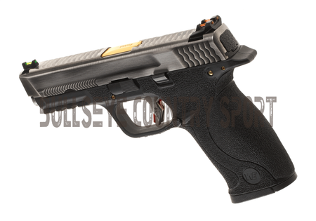 WE WET-05 Airsoft Pistol GBB Black Frame Silver Slide Gold Barrel