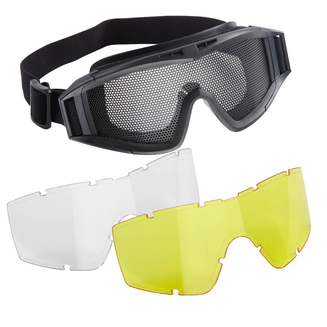 Umarex Elite Force MG300 Large Airsoft Mesh Goggles Glasses 3 Inserts