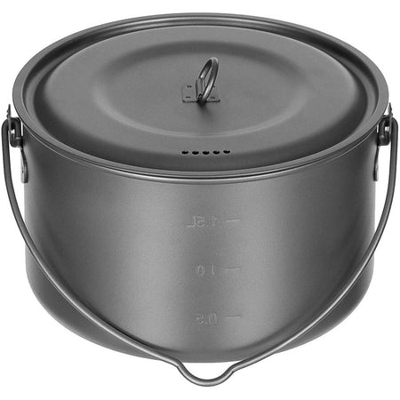 Fox Outdoors Titanium Cooking Pot Large Folding Handles 1.95 Ltr