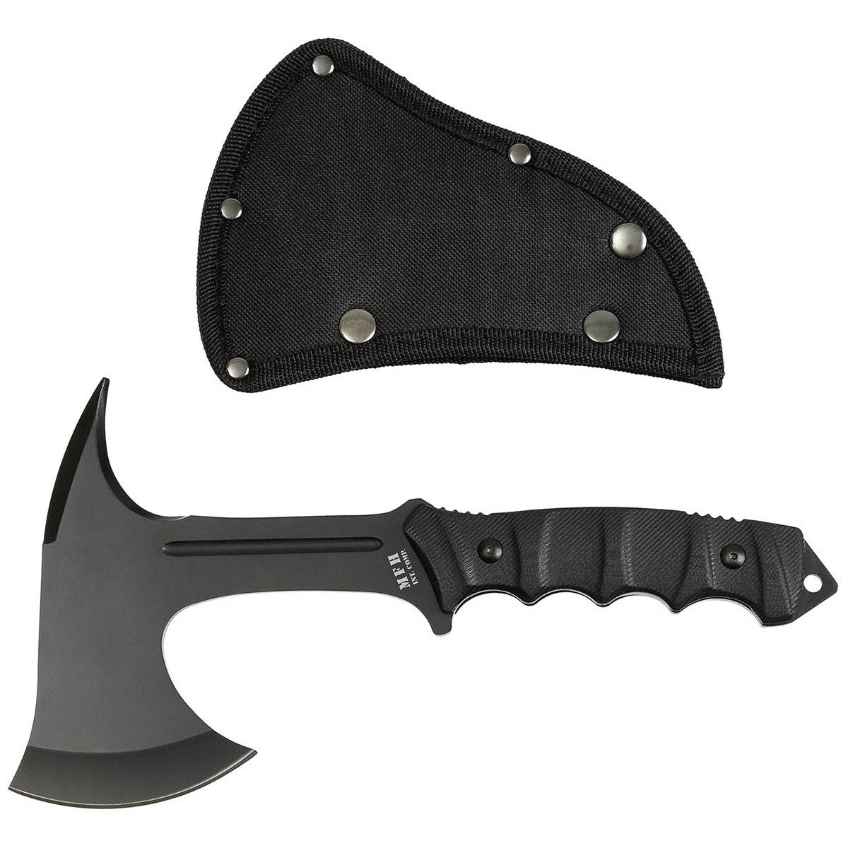 MFH Tomahawk Comox Camping Axe Black G10 Handle Sheath