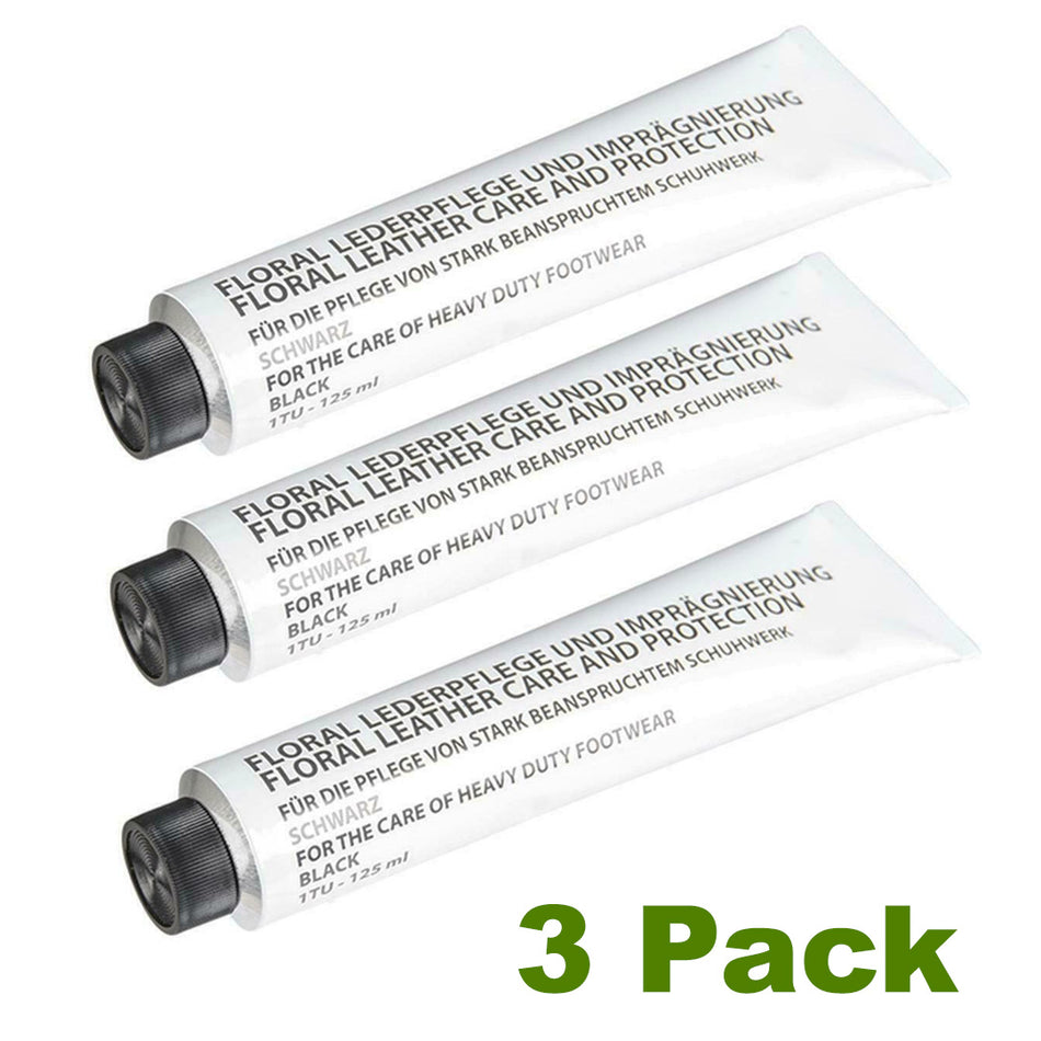 Mil-Tec Floral Leather Boot Care Cream Water Repellent Black 3 Pack