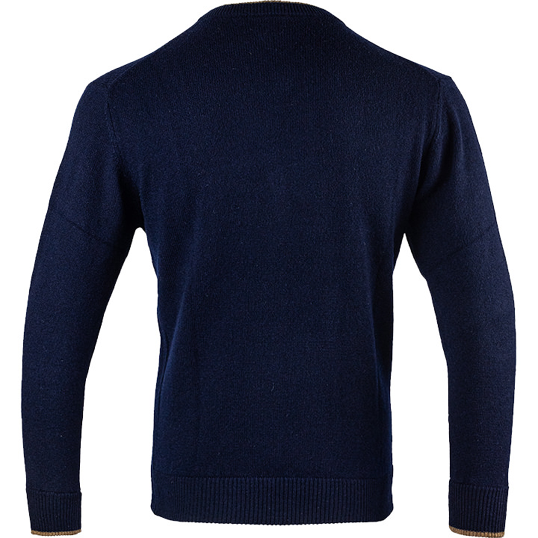 Jack Pyke Mens Ashcombe 100% Lambwool V-Neck Jumper Navy 