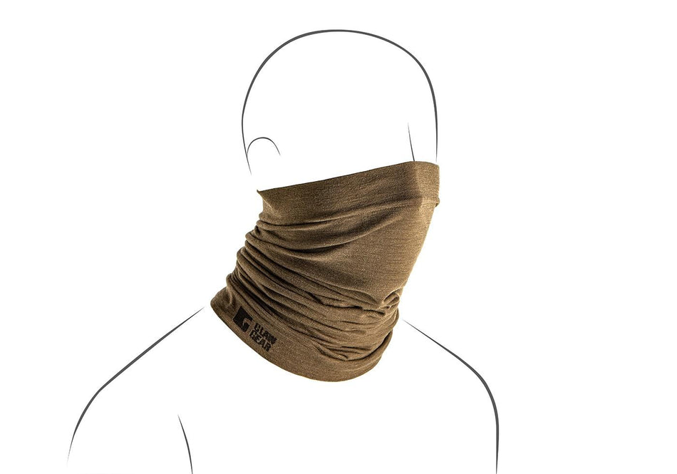 Claw Gear Merino Seamless Neck Gaiter Snood Long Stonegrey Olive