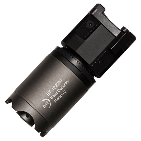 B&T Rotex-V Barrel Extension Mock Suppressor 95mm Blast Deflector Grey