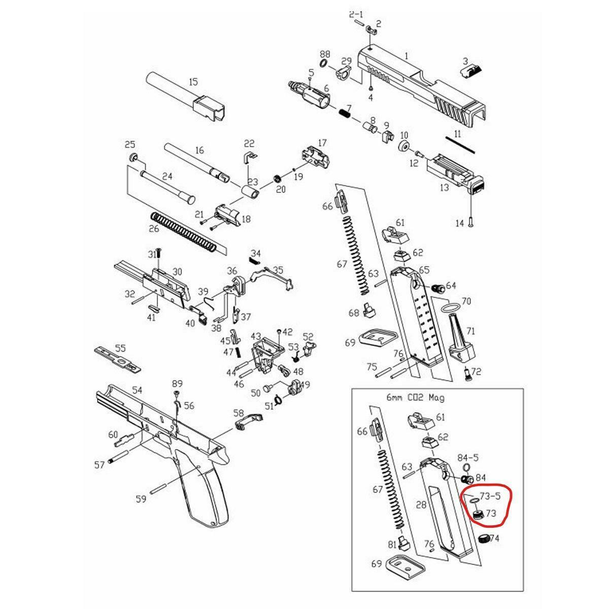ASG Spare Part XP-18 Co2 Exhaust Valve #84 19084