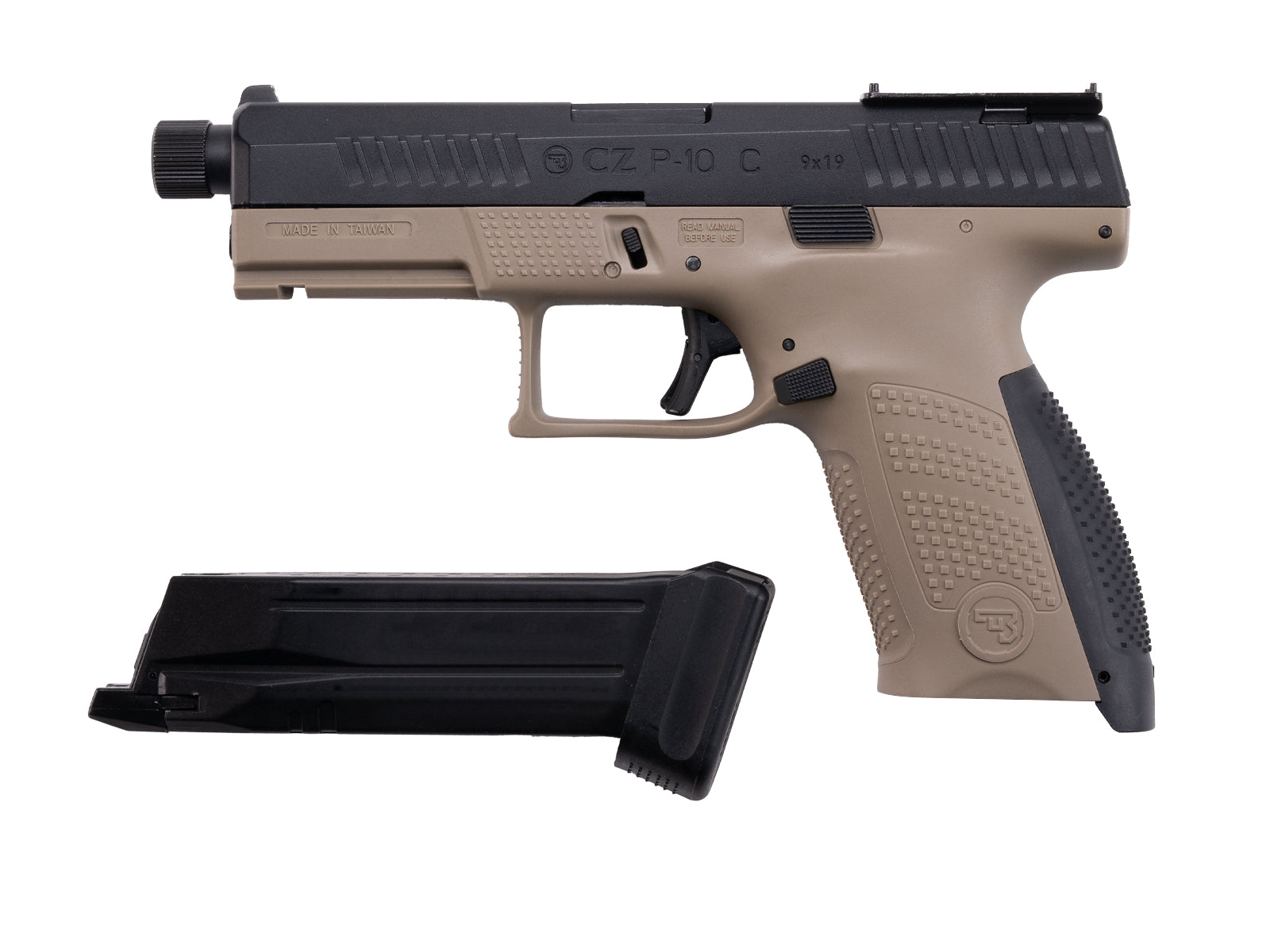ASG CZ P-10C OR-OT Airsoft Pistol Co2 GBB Black / FDE