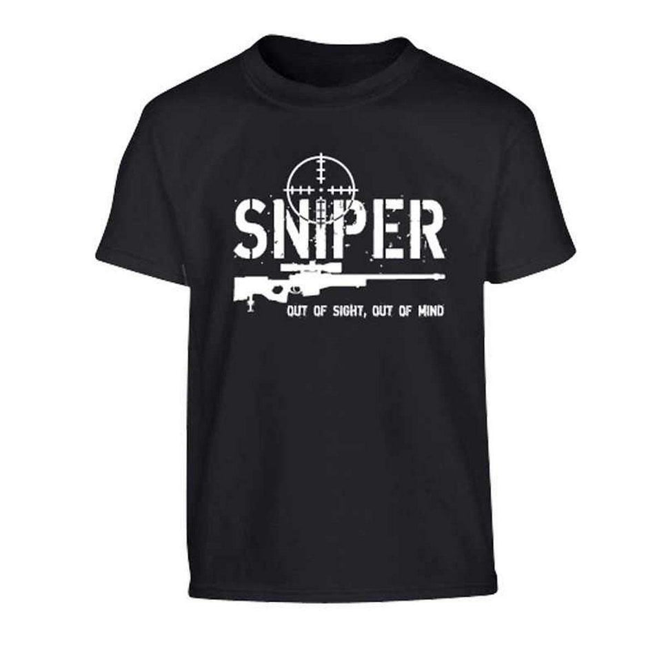 Kombat Kids Printed Army T-Shirt Black Sniper