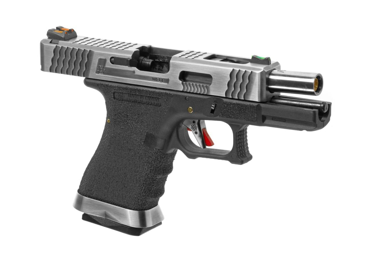 WE Airsoft EU19 E-Force Green Gas Pistol Silver Black 
