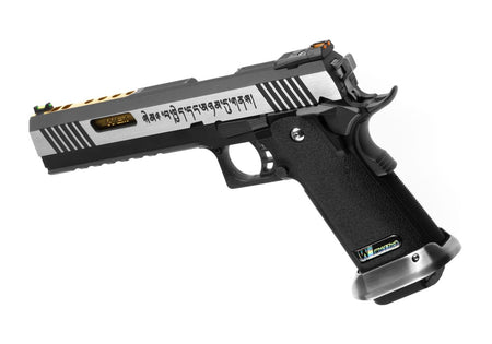 WE Airsoft Hi-Capa 6 Force A Green Gas Pistol Gold Barrel Full Metal 6mm