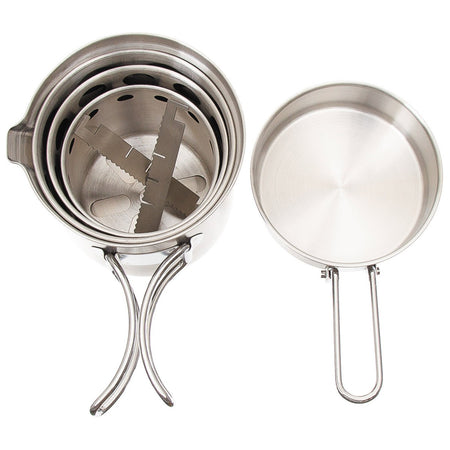 Fox Outdoors Travel Camping Stove Cook Set Stainless Steel