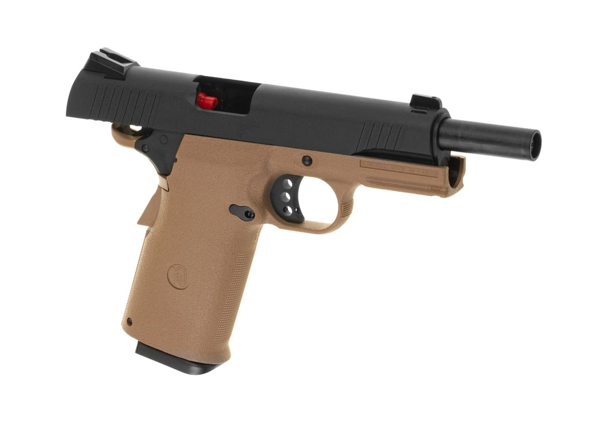KJ Works KP-11 Gas Blowback Pistol Tan Metal Slide Black 6mm