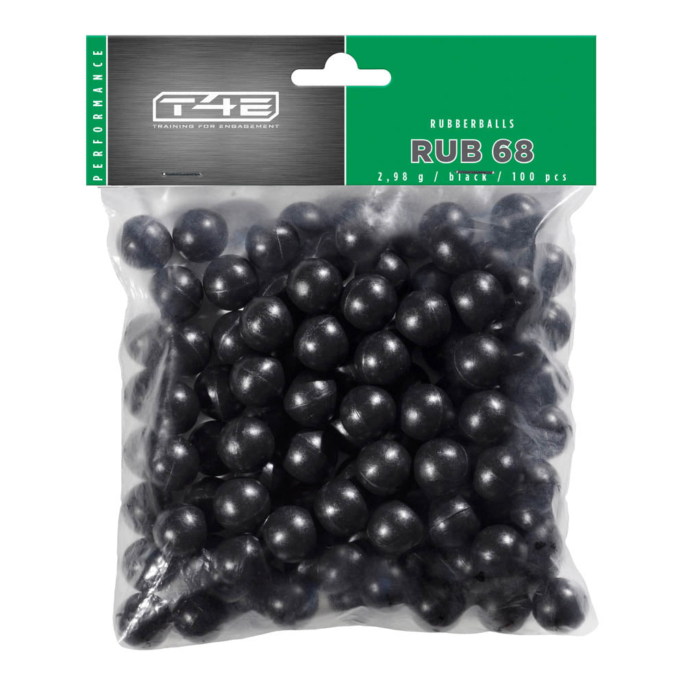 Umarex T4E Performance RUB .68 Ammo Balls Black 100 Bag