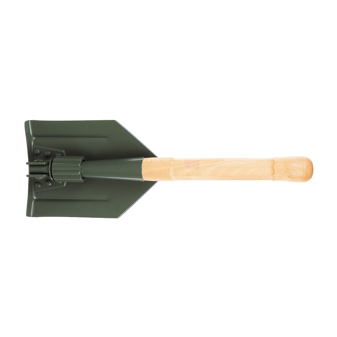 MFH CH Folding Spade with Wooden Handle 2-part OD Green