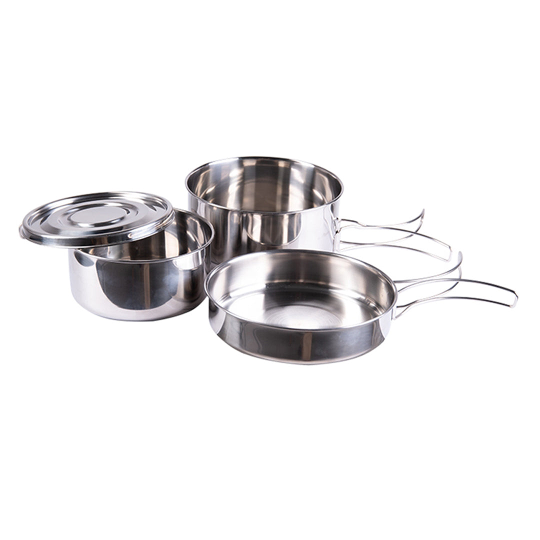 Mil-Tec Saucepan Cook Set Stainless Steel 4-Pcs 