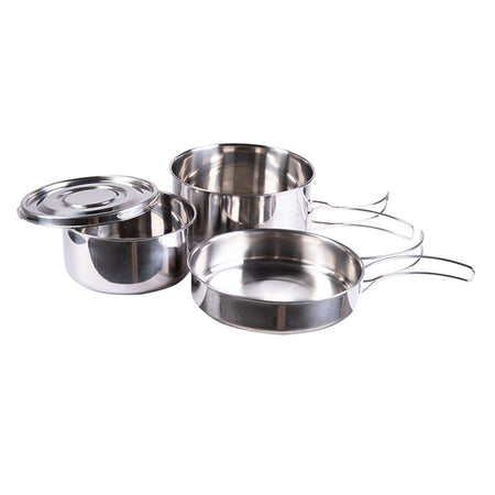 Mil-Tec Saucepan Cook Set Stainless Steel 4-Pcs 