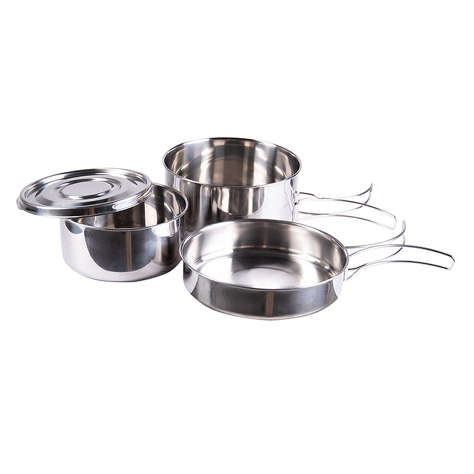 Mil-Tec Saucepan Cook Set Stainless Steel 4-Pcs 
