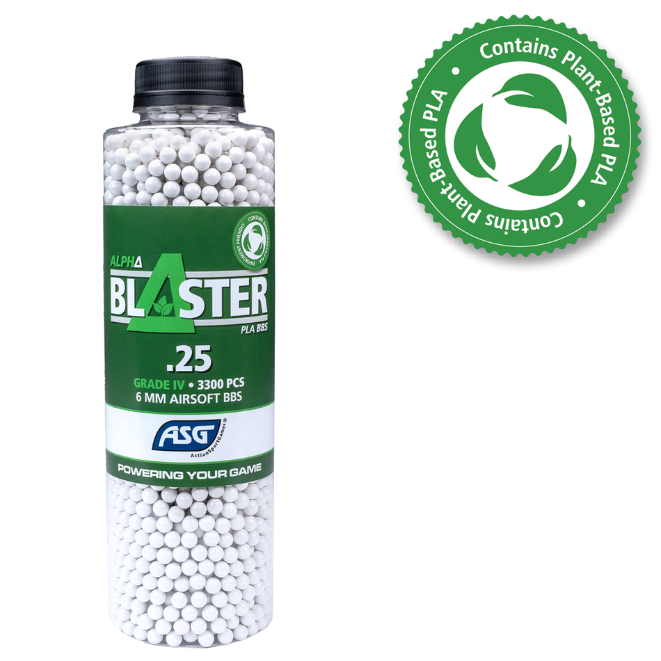 ASG Alpha Blaster Bio PLA Airsoft BB’s 0.25g 3300 X 1 Bottle