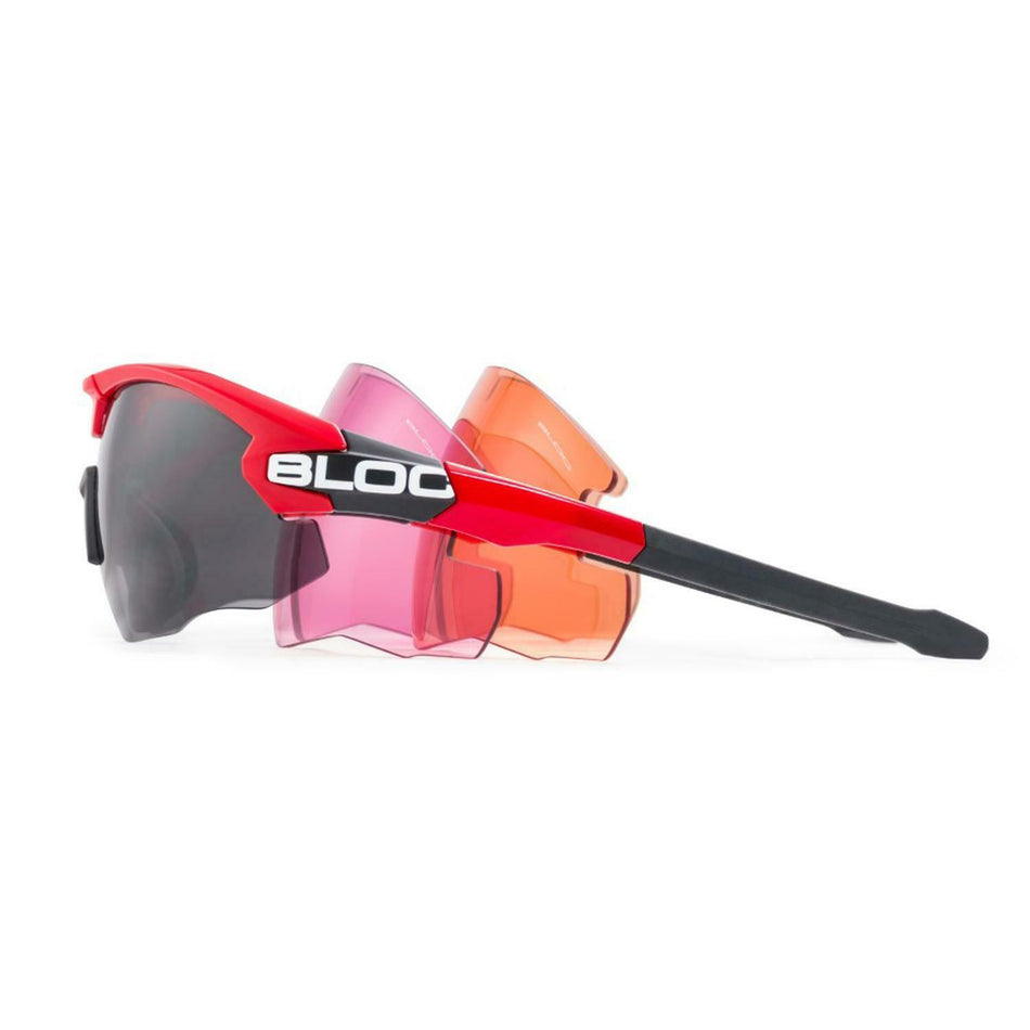 GMK BLOC Hulk 3 Lens Shooting Glasses Red Frame 
