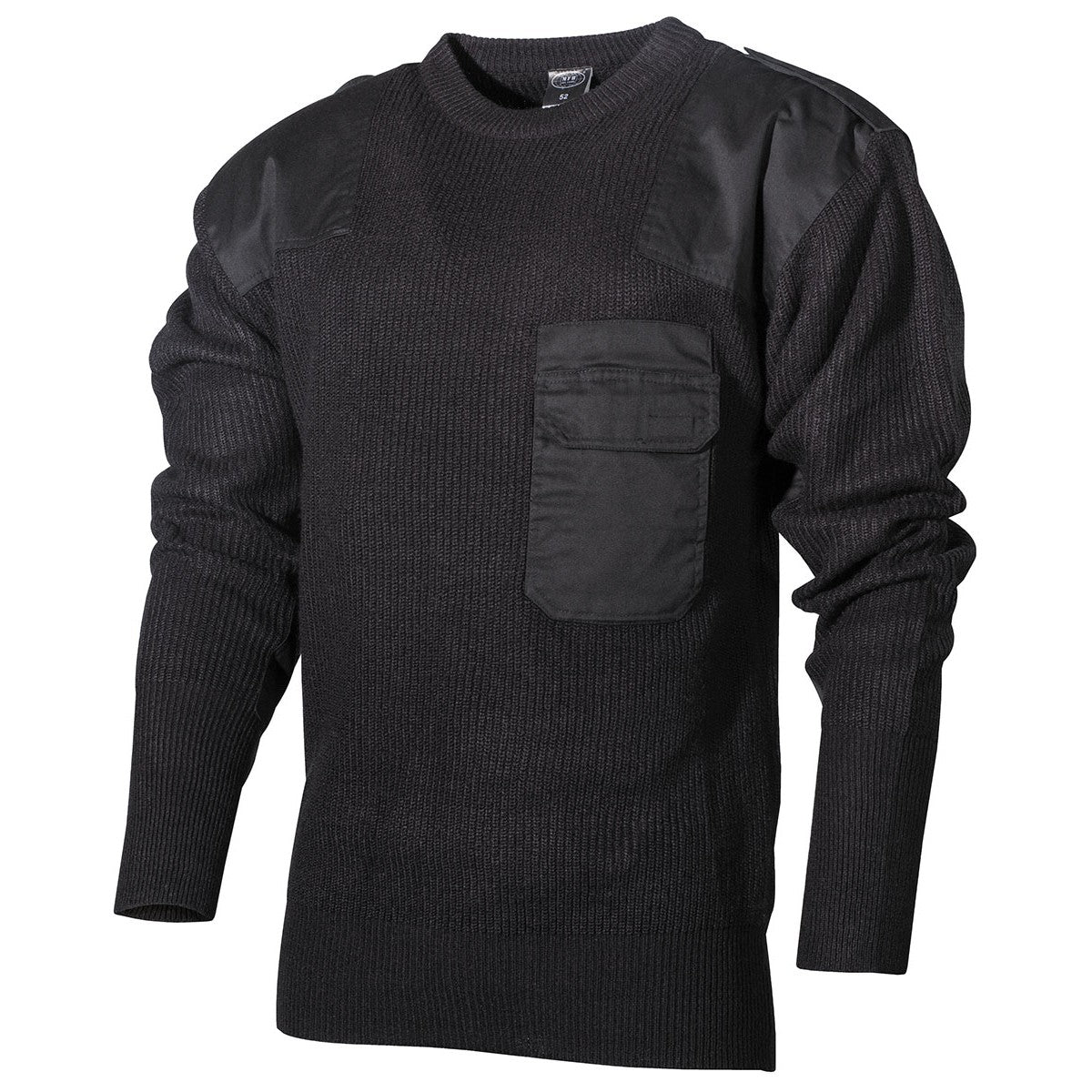 MFH German Army Style Pullover with Chest Pocket Black
