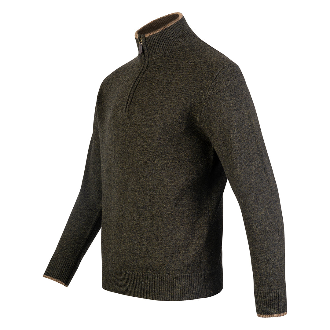 Jack Pyke Mens Ashcombe Pullover Zipknit Dark Olive 