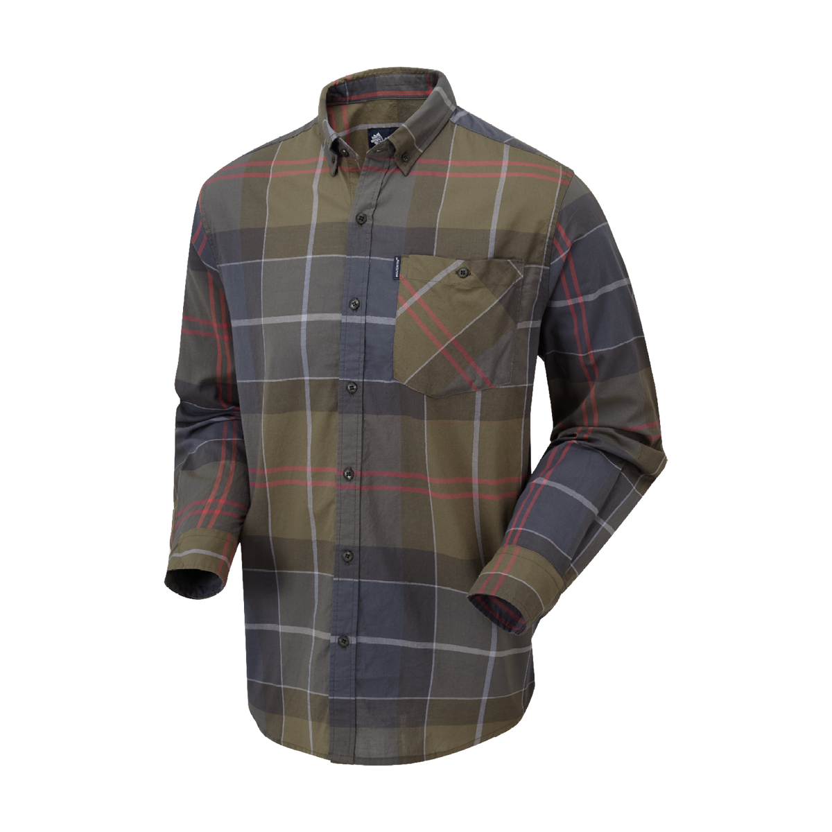 ShooterKing Mens Field Check Cotton Shirt Green Blue