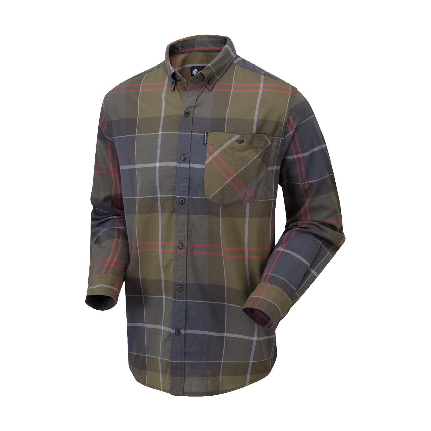 ShooterKing Mens Field Check Cotton Shirt Green Blue