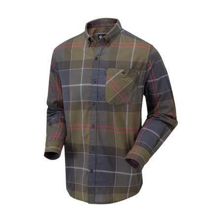 ShooterKing Mens Field Check Cotton Shirt Green Blue