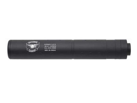 Cobra Airsoft Barrel Extension Silencer Navy Seal Logo 196mm Web Only