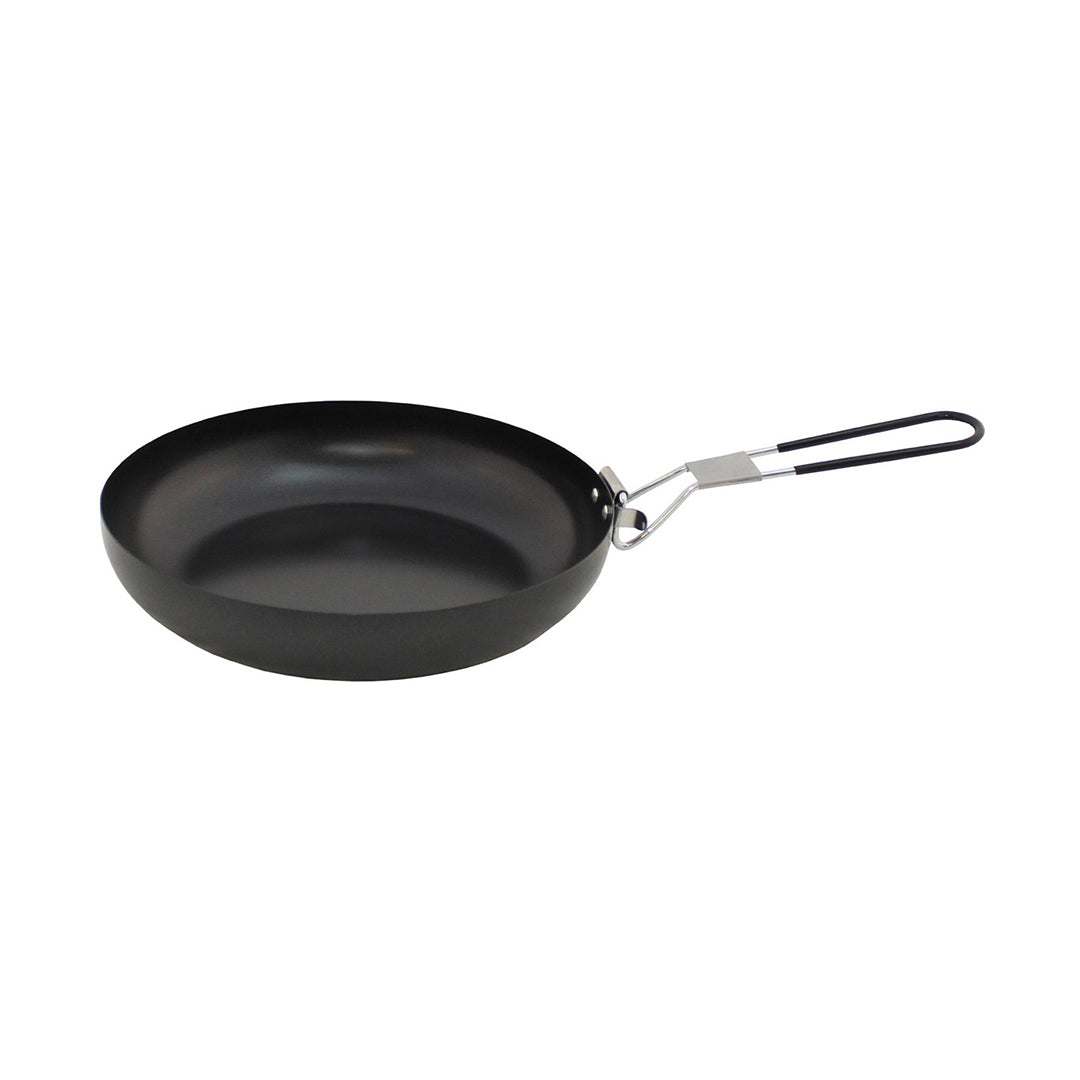 FOX Outdoor Camping Frying Pan with Foldable Handle Small Black Silver