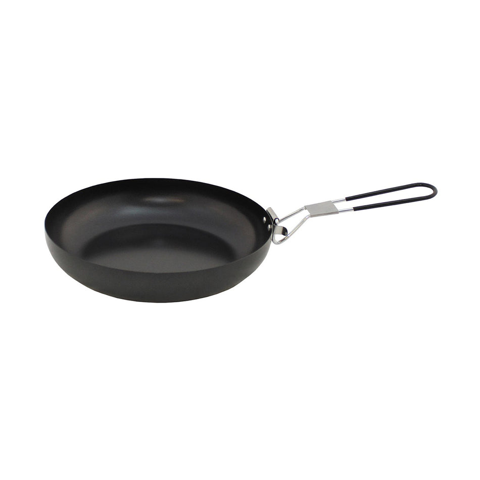 FOX Outdoor Camping Frying Pan with Foldable Handle Small Black Silver