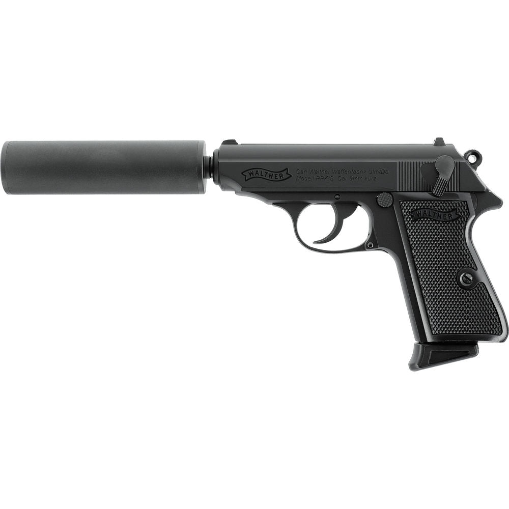 Walther PPK/S Airsoft Pistol With Silencer Kit GBB