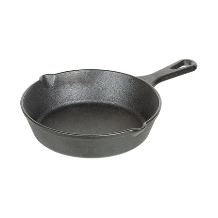 Fox Outdoors Camping Cast Iron Frying Pan with Handle 20cm Dia Black