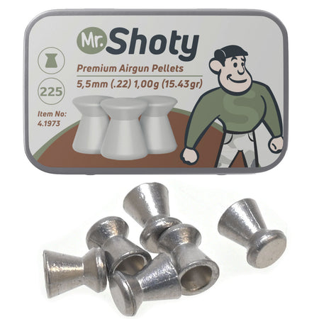 Umarex Mr Shoty Air Gun Rifle Pellets 5.5mm / .22 Flathead 225 Tin