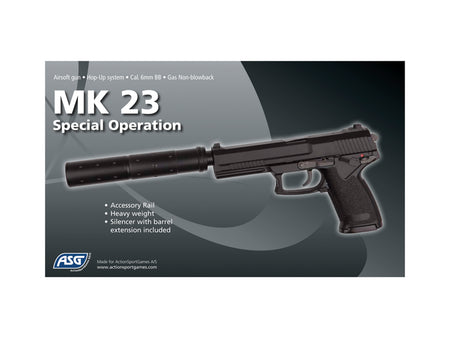 ASG MK 23 Special Operations Airsoft Pistol Gas Non Blow Back