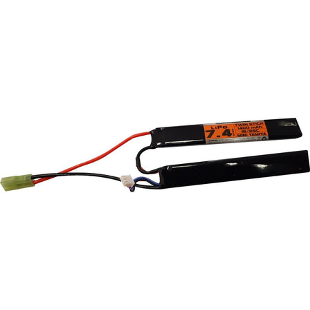 Valken Airsoft 7.4V 1400mAh 15/25C Crane Stock Mini Tamiya LiPo Battery