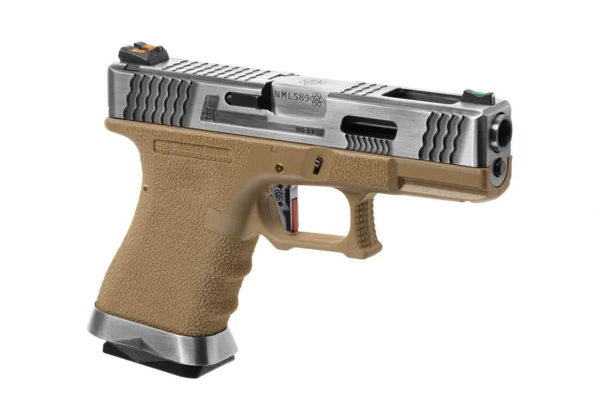 WE G-Force EU19 Green Gas Silver Slide Tan Frame 6mm