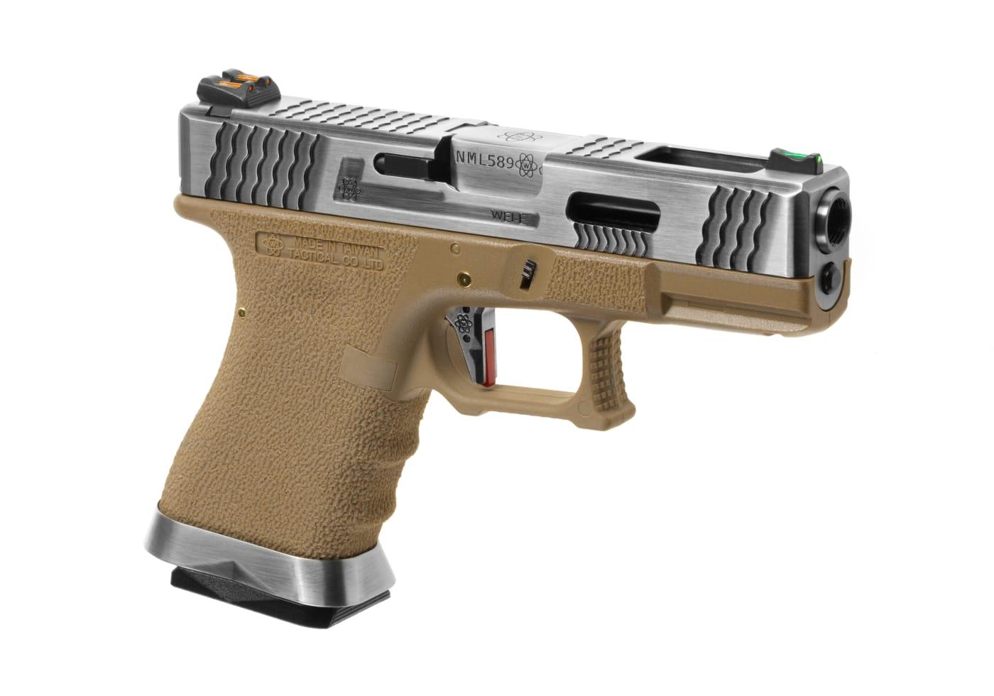 WE G-Force EU19 Green Gas Silver Slide Tan Frame 6mm