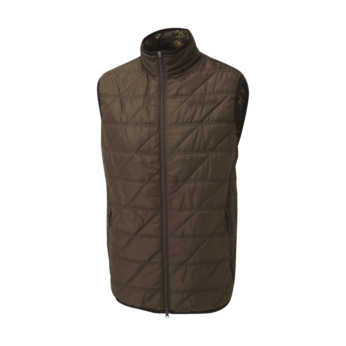 ShooterKing Mens Reversible Body Warmer Brown Olive Forest Mist
