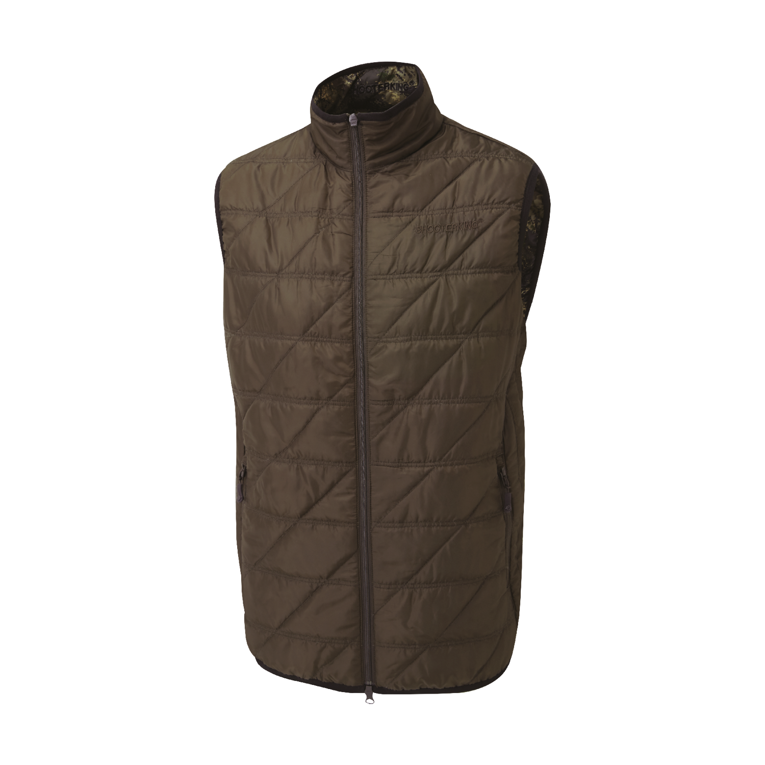 ShooterKing Mens Reversible Body Warmer Brown Olive Forest Mist