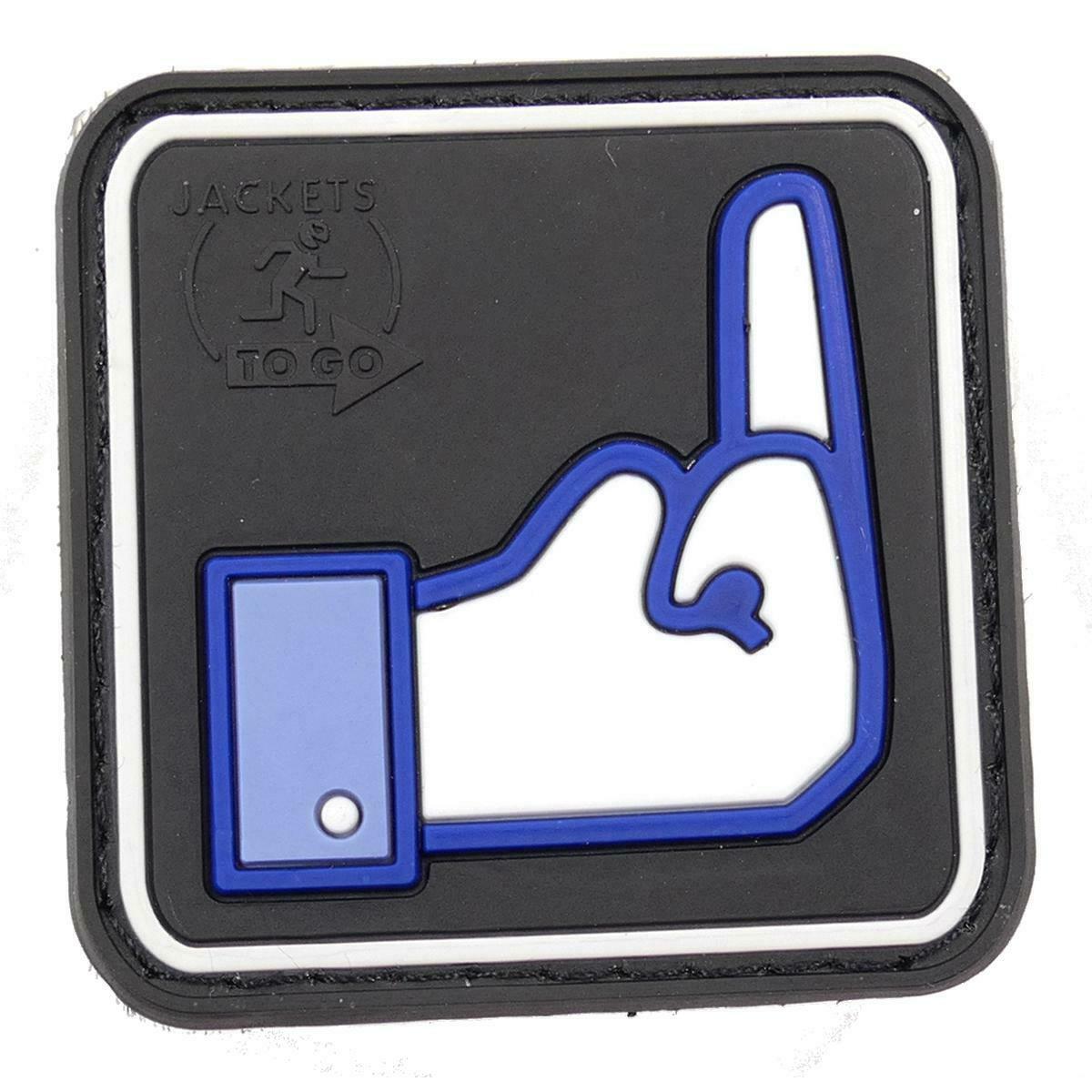 Rubber Dislike Patch Black & Blue Hook & Loop Patch