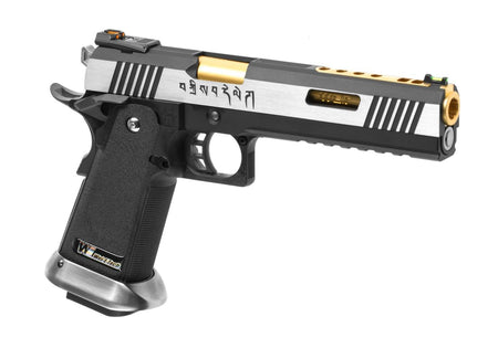 WE Airsoft Hi-Capa 6 Force A Green Gas Pistol Gold Barrel Full Metal 6mm
