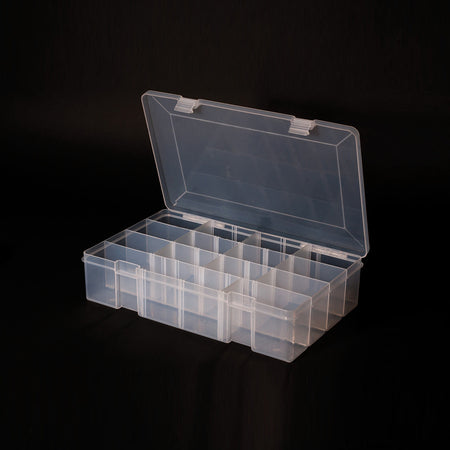 Leeda Multi Comp Fishing Tackle Box 4-22 Compartments Clear