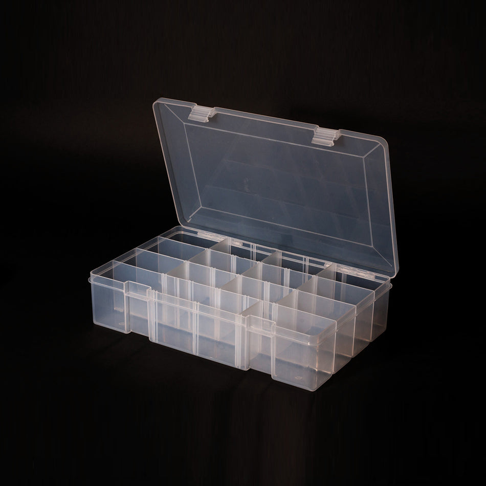 Leeda Multi Comp Fishing Tackle Box 4-22 Compartments Clear