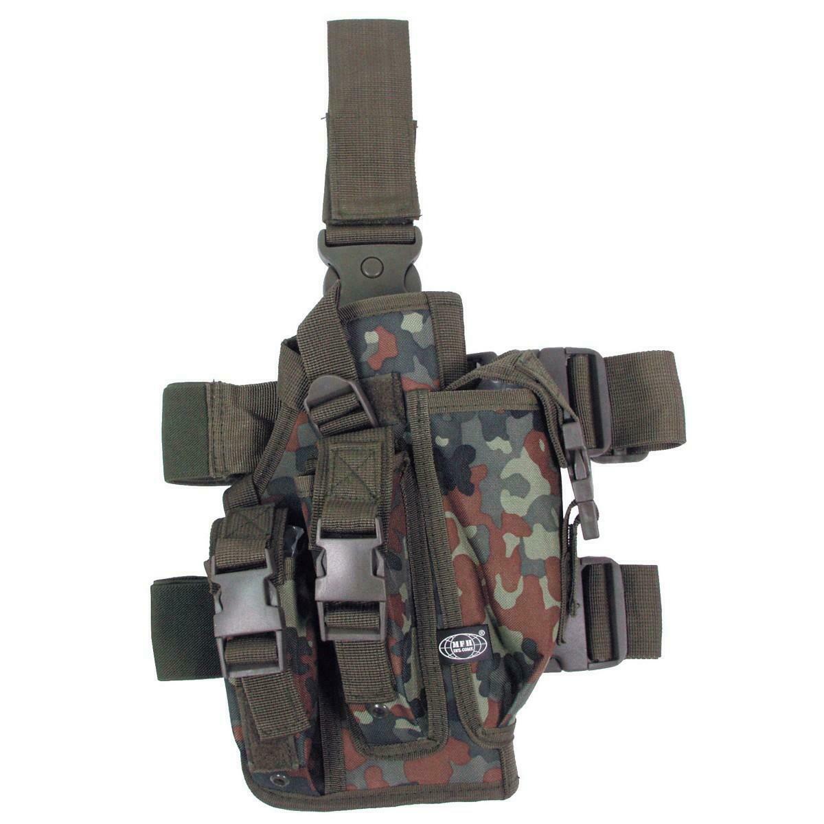 MFH Large Drop Leg Holster German Flecktarn Camo