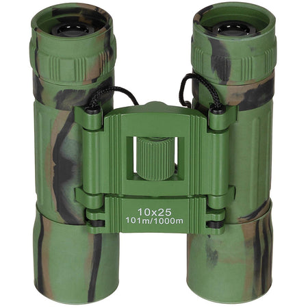 MFH Foldable Binocular 10x25 Woodland Ruby Lens